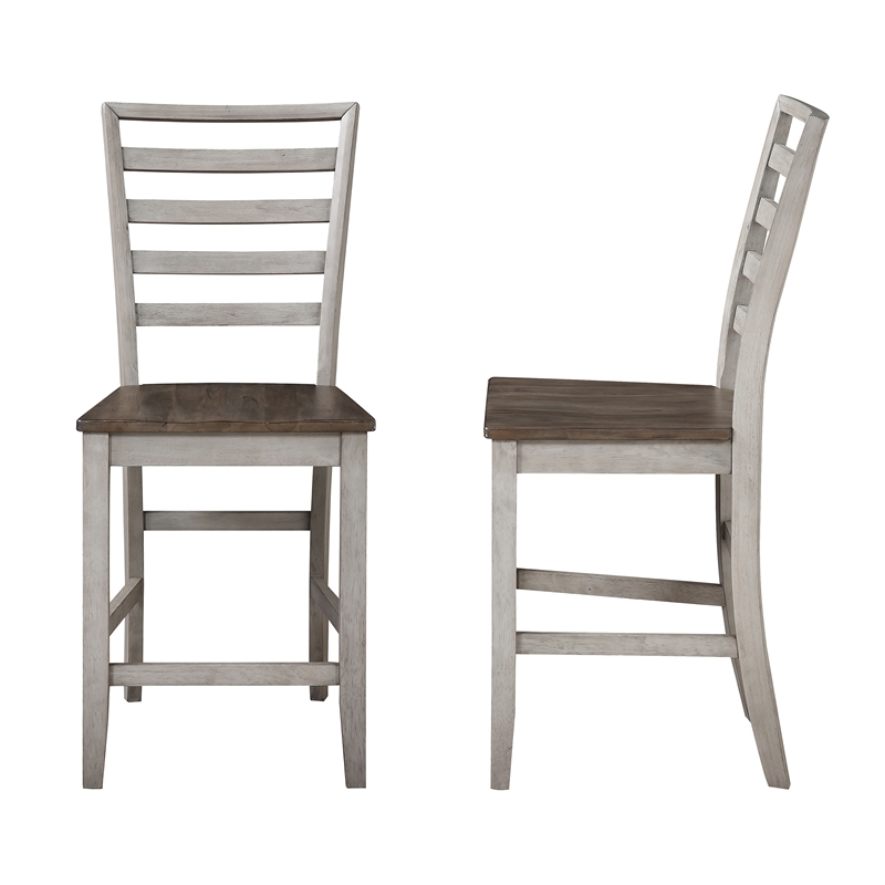 Abacus Two-tone Smokey Alabaster and Brown Counter Chair