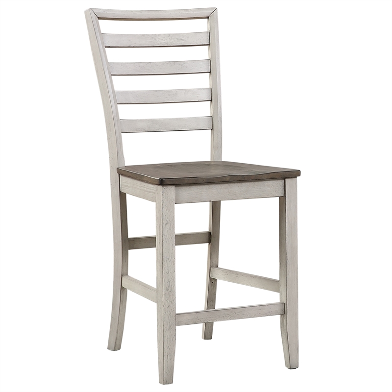 Abacus Two-tone Smokey Alabaster and Brown 5-piece Drop Leaf Counter Dining Set