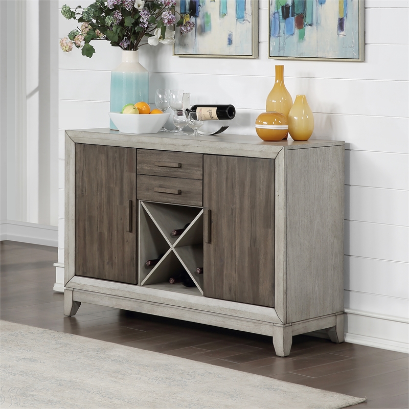 Abacus Two-tone Smokey Alabaster and Brown 54-inch Server