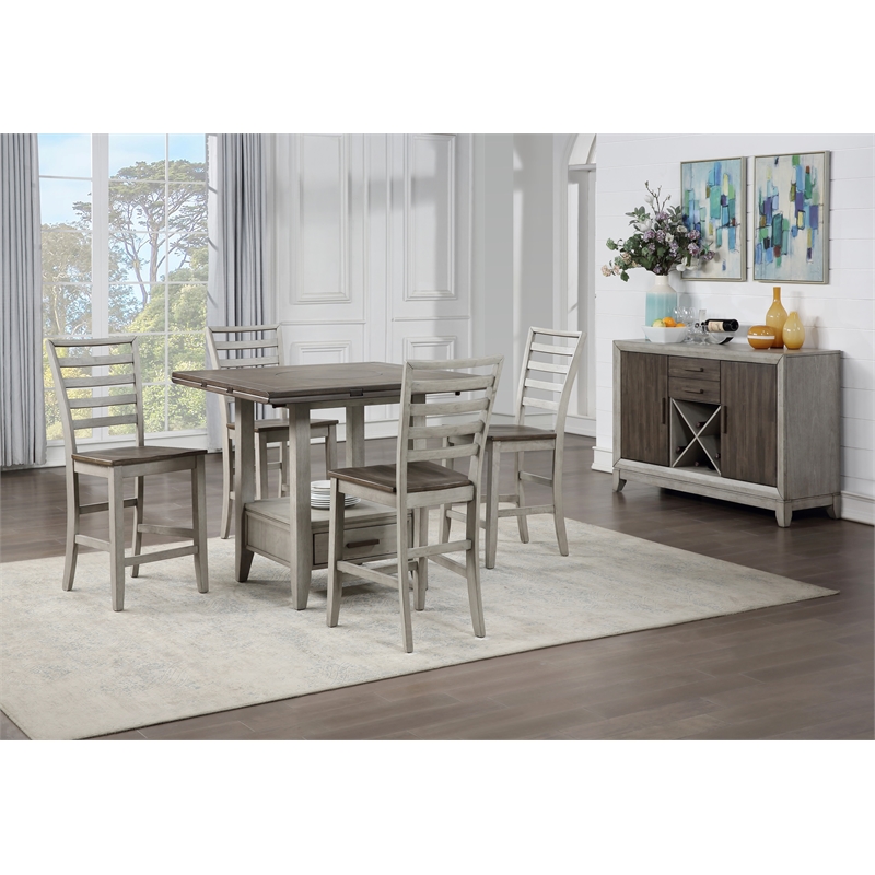 Abacus Two-tone Smokey Alabaster and Brown 54-inch Server