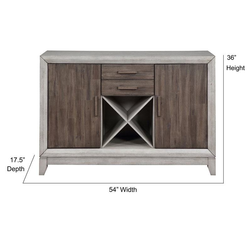 Abacus Two-tone Smokey Alabaster and Brown 54-inch Server