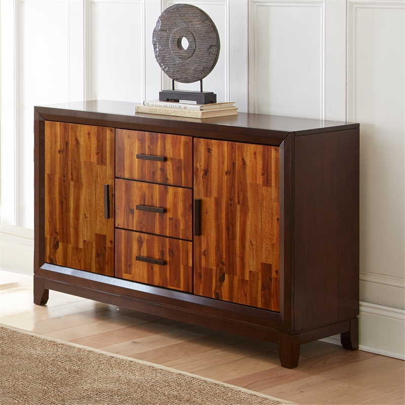 Abaco Buffet Sideboard in Two Tone Cherry Wood Finish