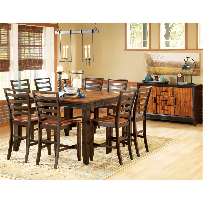 Abaco Buffet Sideboard in Two Tone Cherry Wood Finish