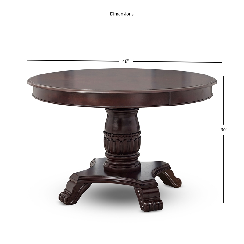 Steve Silver Company Tournament Brown Top Poker Table in Cherry