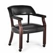 Steve Silver Company Tournament Traditional Wood Black Arm Chair with Casters