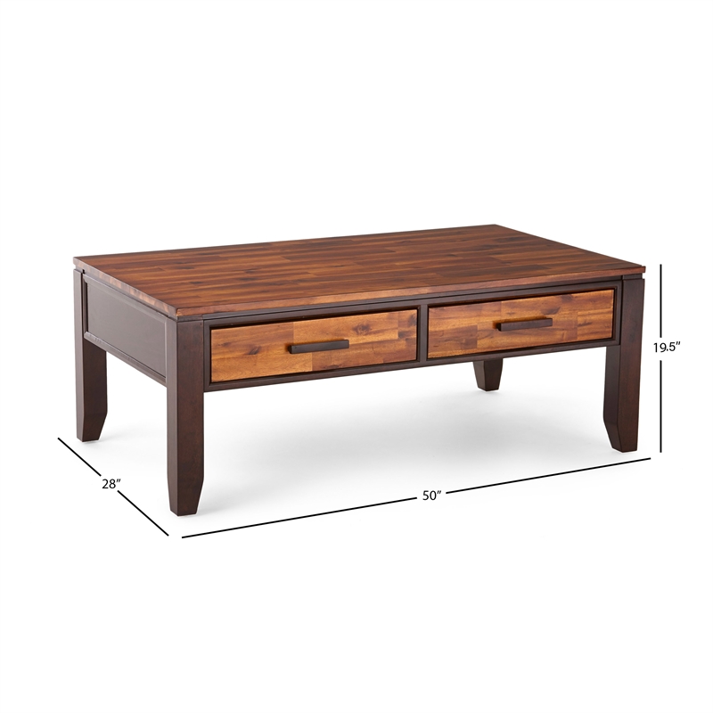 Abaco Rectangular Two Tone Cherry  Wood Finish  Coffee Table