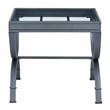 Emerson 3 Piece Coffee and End Table Set in Nickel metal finish and glass top