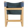 Lima Cobalt Blue Top Grain Leather and Solid Wood Sling Chair