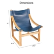 Lima Cobalt Blue Top Grain Leather and Solid Wood Sling Chair