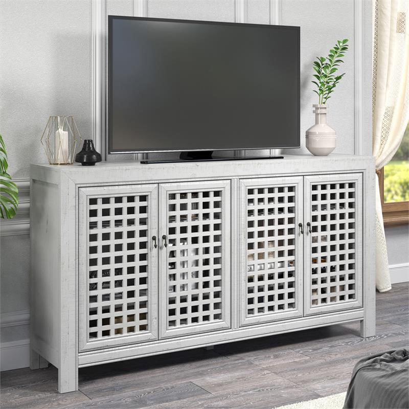 Rio 4-door Antique Gray 70-inch Wood Accent Cabinet