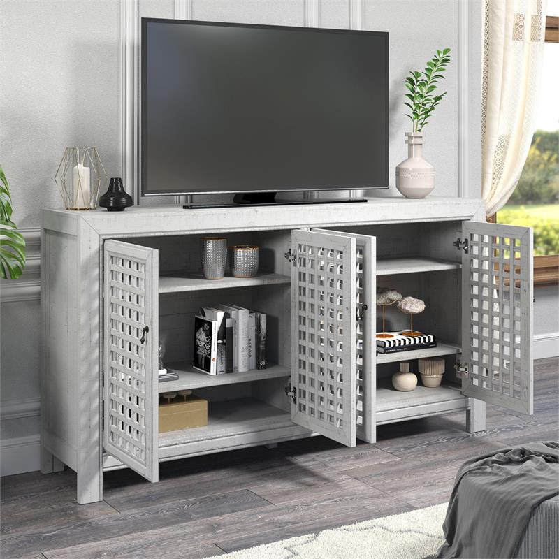 Rio 4-door Antique Gray 70-inch Wood Accent Cabinet