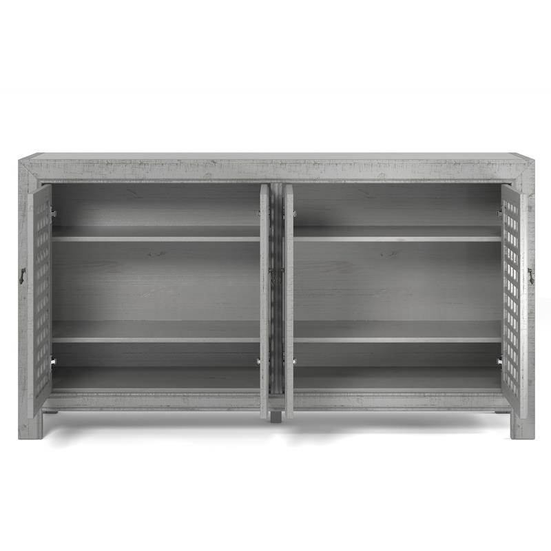 Rio 4-door Antique Gray 70-inch Wood Accent Cabinet