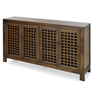 Rio 4-door Antique Mocha Brown 70-inch Wood Accent Cabinet