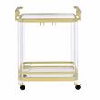 Aerin Acrylic and Gold Finished Metal Serving Cart
