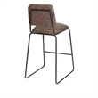 Mesa Metal Counter Stool with Cocoa Brown Faux Leather Seat