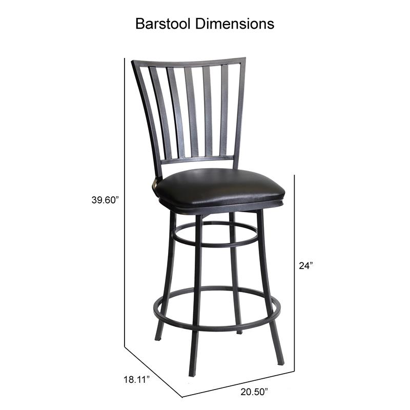 Stellan Commercial Grade Black Metal Swivel Counter Stool