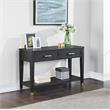 Yves Rubbed Charcoal Wood 2-drawer Sofa Table