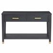Yves Rubbed Charcoal Wood 2-drawer Sofa Table