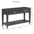 Yves Rubbed Charcoal Wood 2-drawer Sofa Table