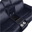Valencia Ocean Blue Faux Leather Dual Power Reclining Console Loveseat