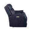 Valencia Ocean Blue Faux Leather Dual Power Reclining Console Loveseat