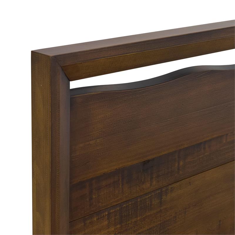 Lofton Queen Mocha Brown Wood Platform Bed