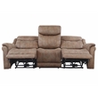 Morrison Camel Brown Polyester Faux Suede Leather Power Reclining Sofa