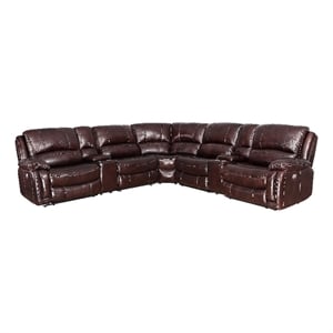 Denver Brown Leather 7-Piece Power Reclining Sectional