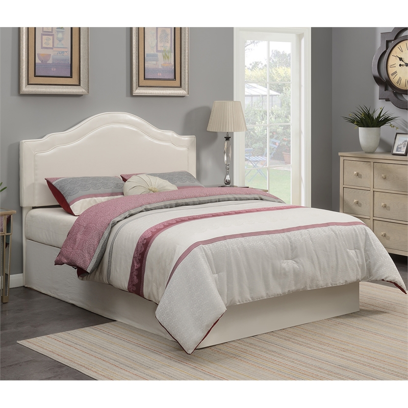 Edmond Cream Faux Leather Upholstered Queen Headboard
