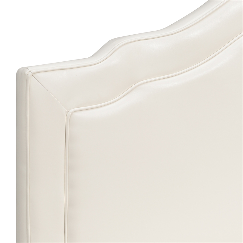 Edmond Cream Faux Leather Upholstered Queen Headboard