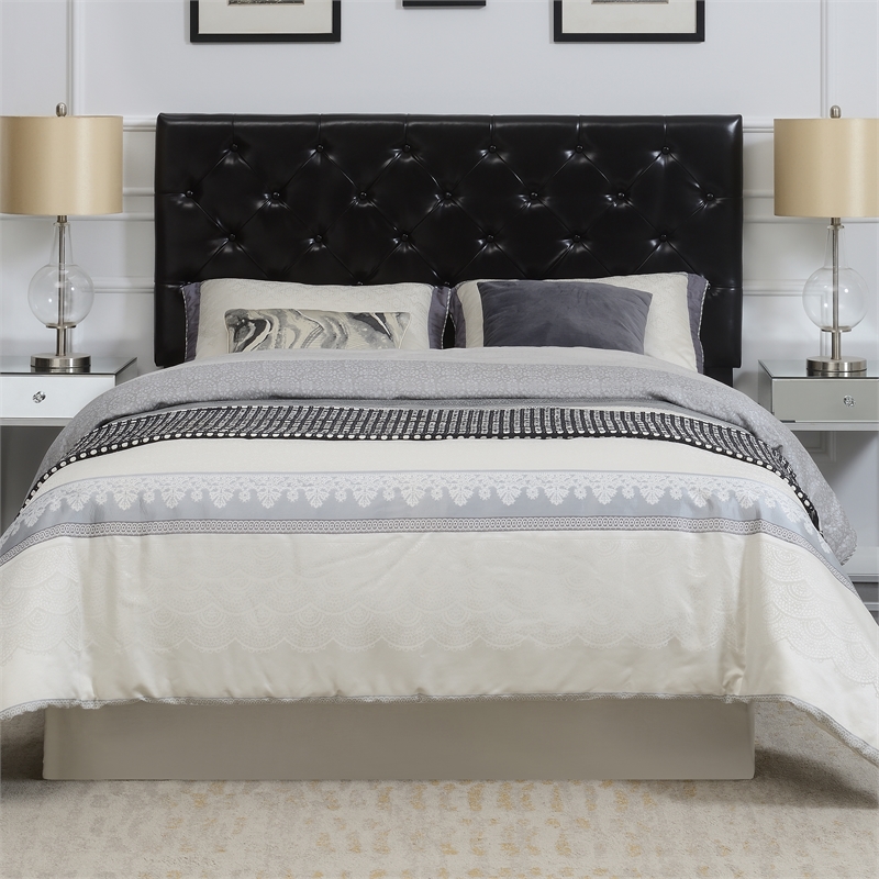 Kassel Dark Brown Faux Leather Queen Headboard