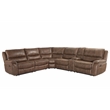 Lehi Cocoa Brown Faux Leather 6-Piece Manual Reclining Sectional