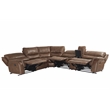 Lehi Cocoa Brown Faux Leather 6-Piece Manual Reclining Sectional