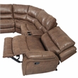 Lehi Cocoa Brown Faux Leather 6-Piece Manual Reclining Sectional