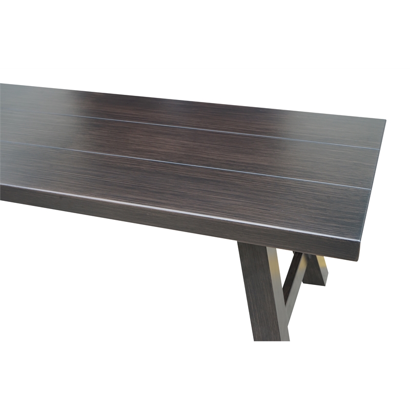 Marina Brown Aluminum Patio Backless Bench