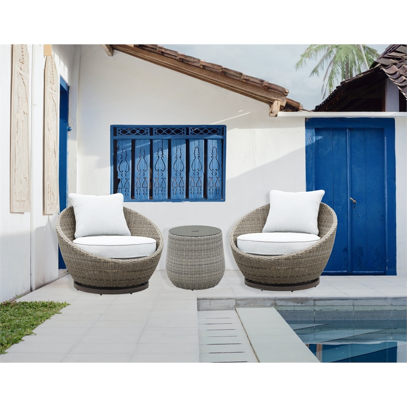 Adeline Driftwood Gray Wicker Patio 3-Pack