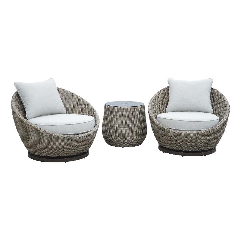 Adeline Driftwood Gray Wicker Patio 3-Pack