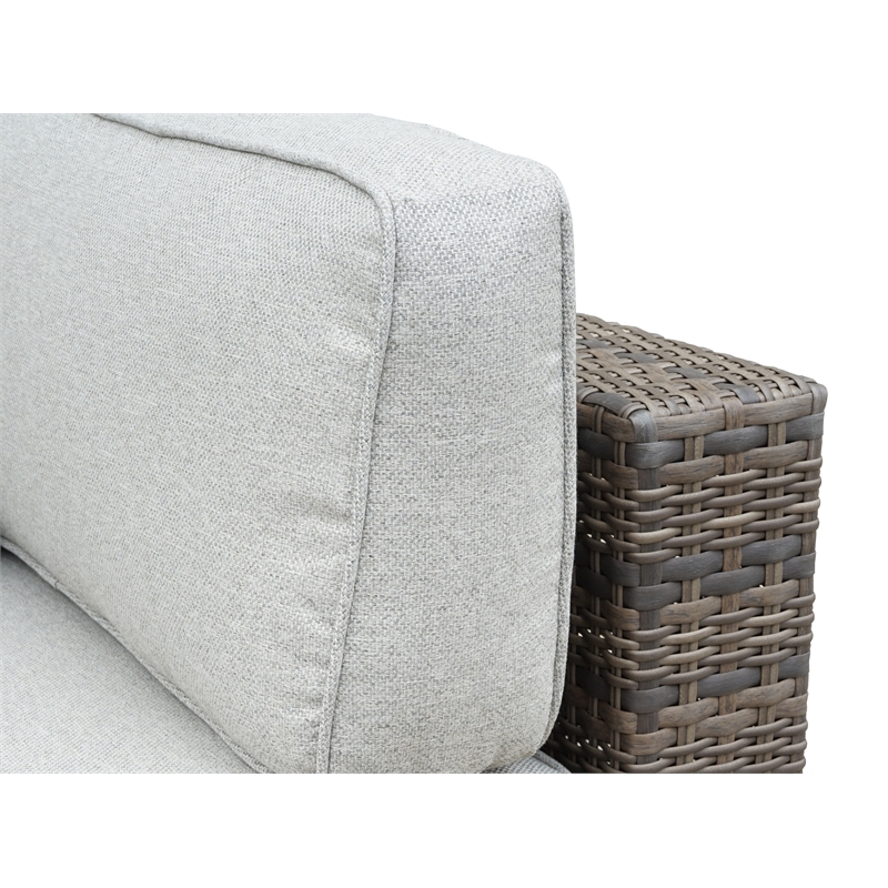 Tamyra Driftwood Gray 7-Piece Wicker Sectional