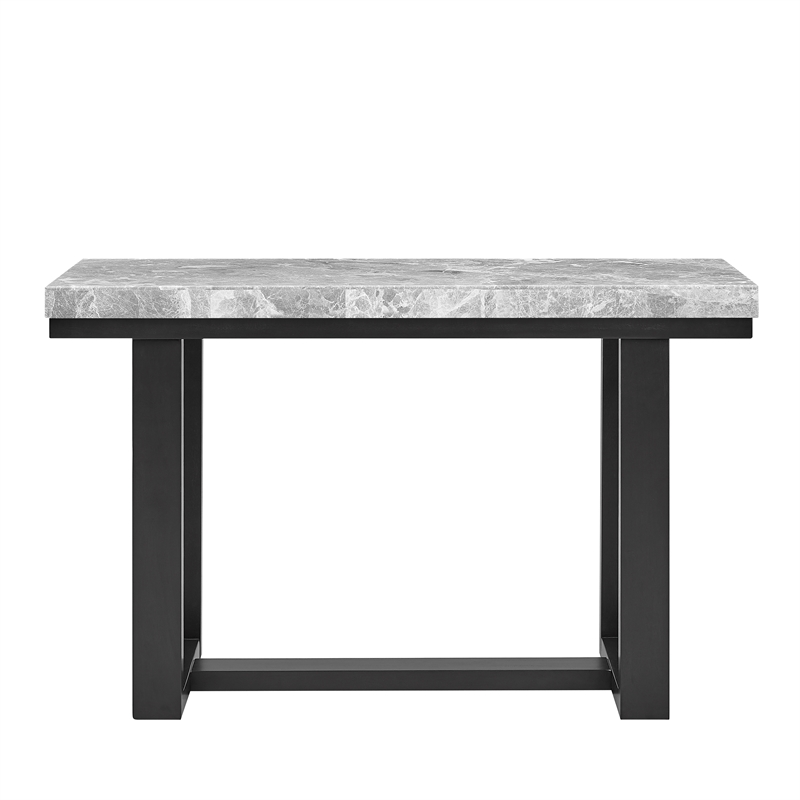 Steve Silver Company Lucca Gray Marble and Espresso Wood Sofa Table