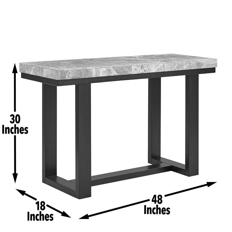 Steve Silver Company Lucca Gray Marble and Espresso Wood Sofa Table