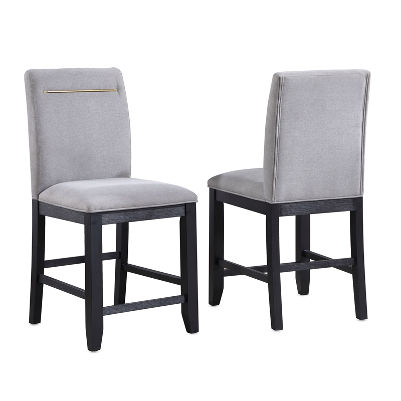Yves Rubbed Charcoal Wood Counter Height Storage 7-Piece Dining Set