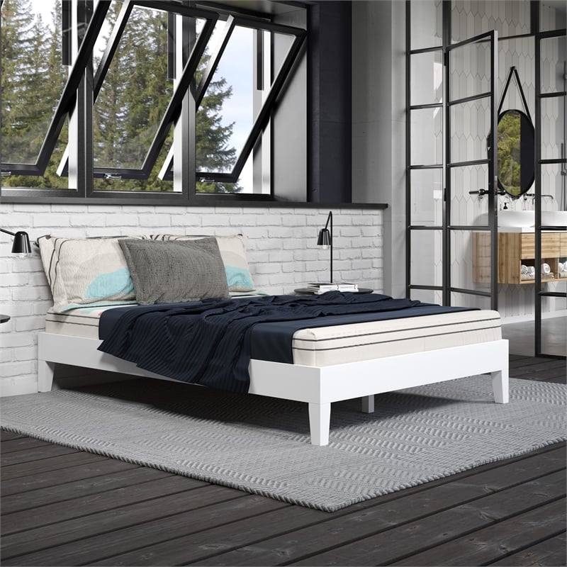 Steve Silver Nix Full White Wood Platform Bed