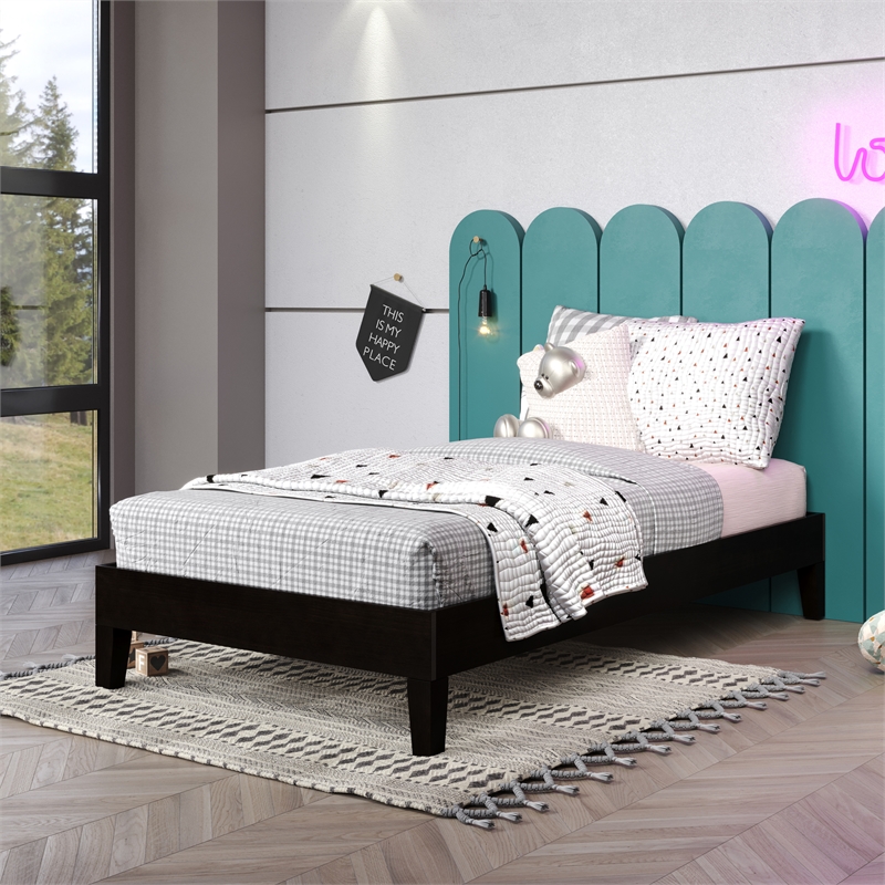 Steve Silver Company Nix Wood Twin Platform Bed in Black Finish
