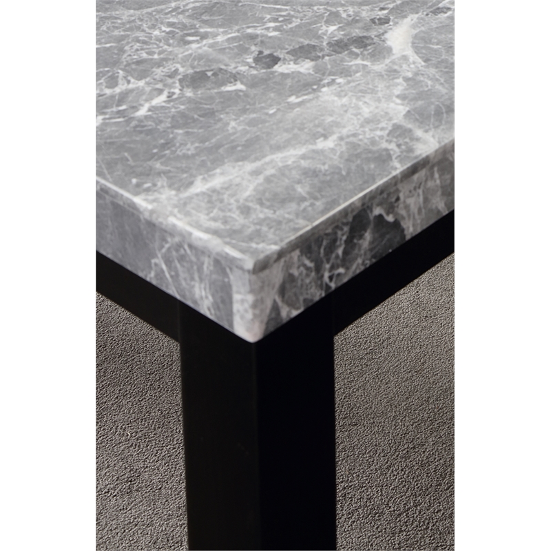 steve silver company napoli 64&quot marble top 7-piece dining set in gray