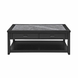 Garvine Gray Stone Top Cocktail Table with Casters