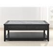 Garvine Gray Stone Top Cocktail Table with Casters