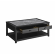 Garvine Gray Stone Top Cocktail Table with Casters