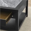 Garvine Gray Stone Top Cocktail Table with Casters