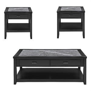 Garvine 3-Piece Gray Stone Top Occasional Set