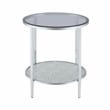 Frostine Round Chrome and Tempered Glass End Table